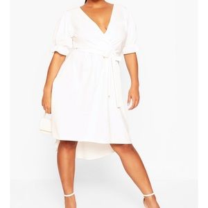 Puff Sleeve Midi Dress